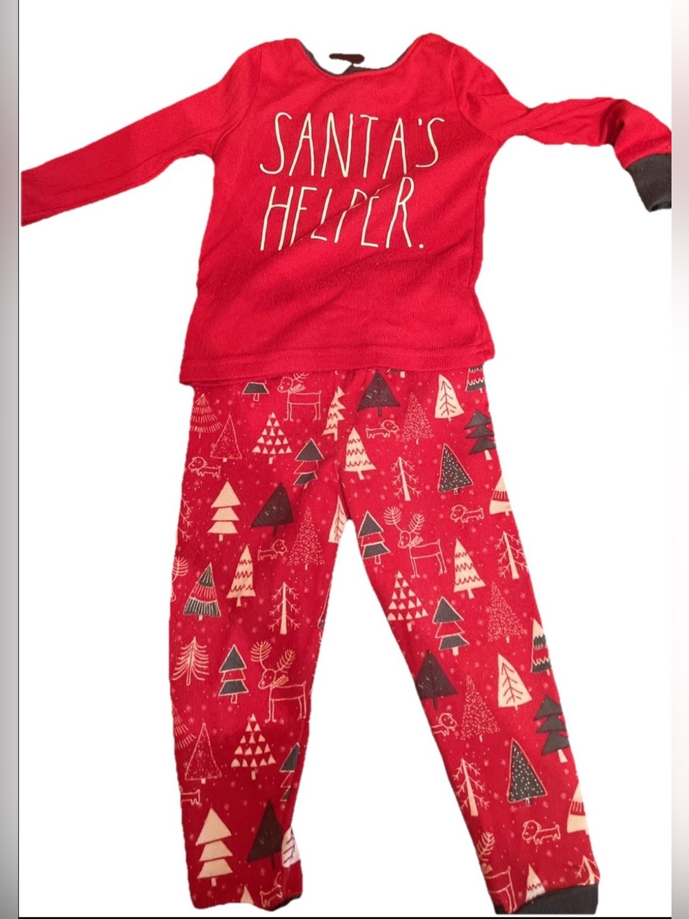Rae‎ Dunn Santas Helper PJs Red Holiday